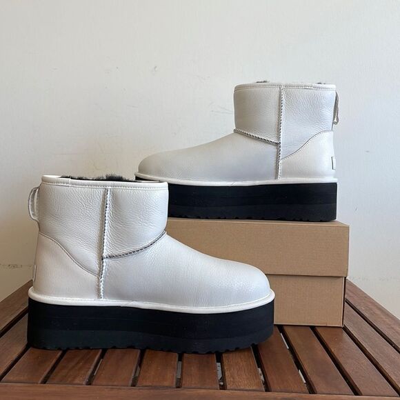 UGG Classic Mini Platform Ultra Matte White Women Size 11 - Picture 5 of 15